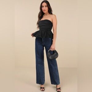 Lulu's Classic Black Strapless Top